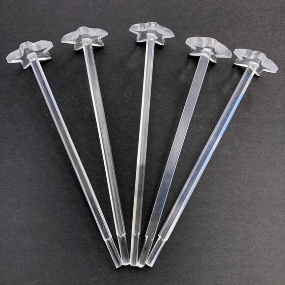 Star Top Swizzle Sticks Set Vintage Mid-Century lot 5 Stirrers Celestial Barware - Picture 4 of 12